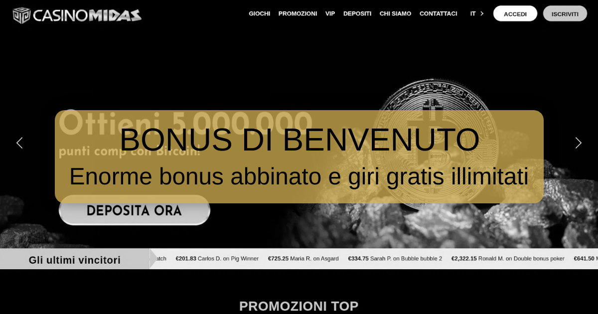 Midas Casino welcome bonus